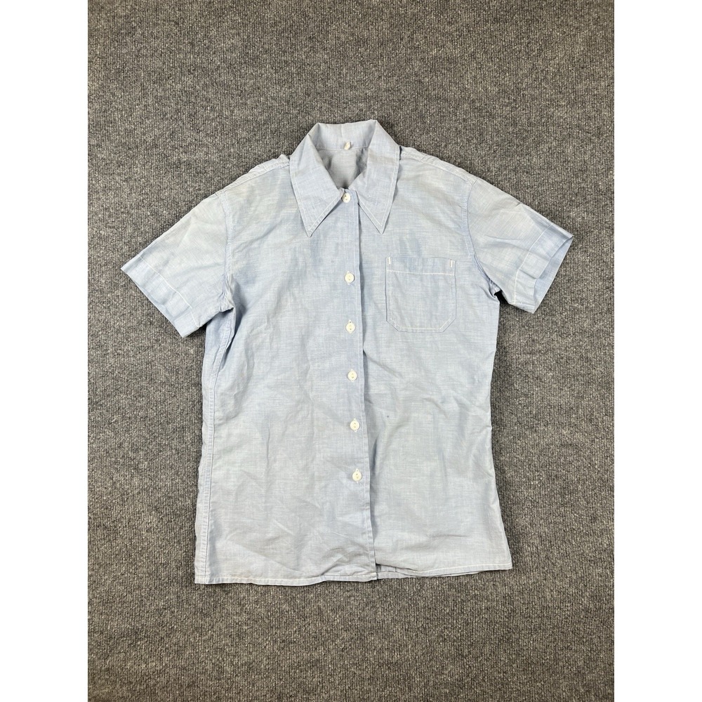 Vintage 60s US Navy Chambray Shirt Womens S Class 2 Exercize Vietnam